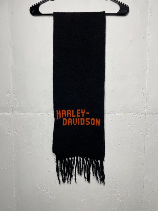 Harley-Davidson Accessories - Vintage Harley- Davidson Acrylic Scarf Black Orange made in USA